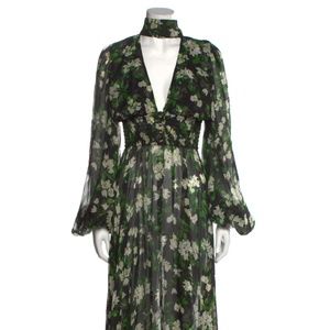 Caroline Constas Floral Silk Dress